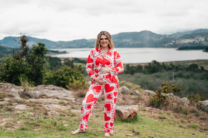 Amor Rojo - Camisa Manga Larga y Pantalon Maternidad
