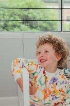 Animales de la Selva Print Pequeño - KIDS: Cuello Redondo y Pantalon