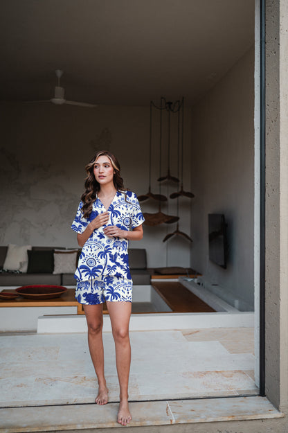 Bali Azul - Camisa Manga Corta y Short