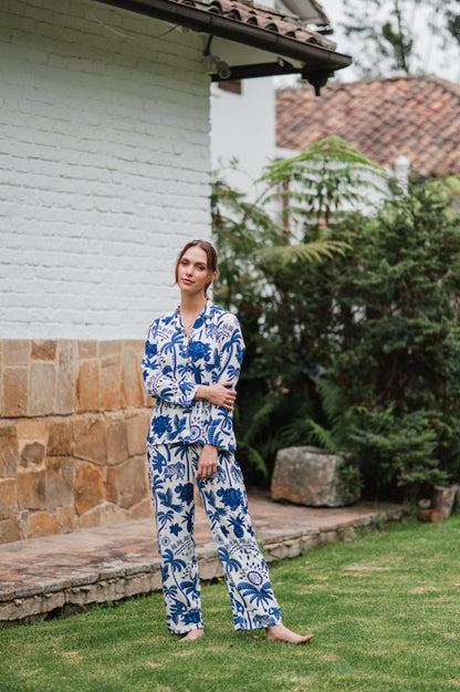 Bali Azul - Camisa Manga Larga y Pantalon