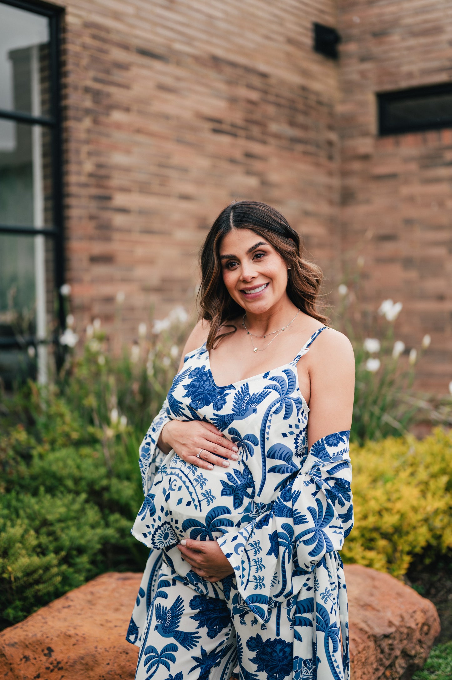 Bali Azul - TresPiezas, Levantadora, Tiritas Broche Maternidad y Pantalon Maternidad