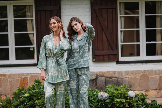 Casita China Verde - Tres Piezas levantadora, Tiritas y Pantalon