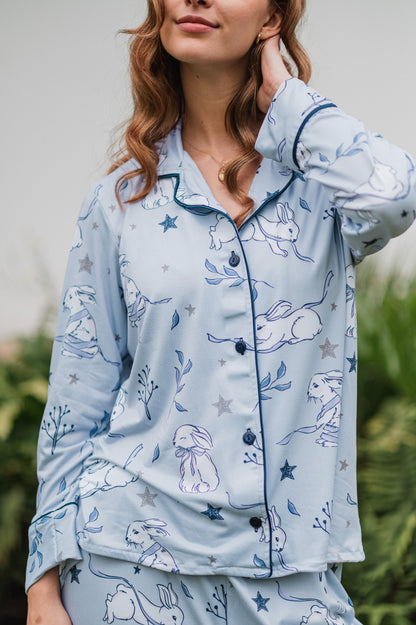 Conejito Azul - Camisa Manga Larga y Pantalon