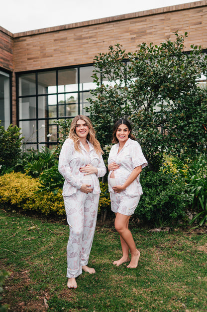 Conejito Rosa - Camisa Manga Corta y Short Maternidad