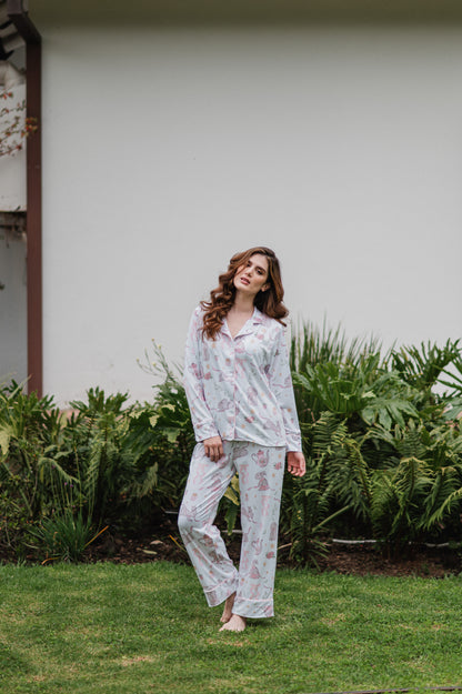 Conejito Rosa - Camisa Manga Larga y Pantalon