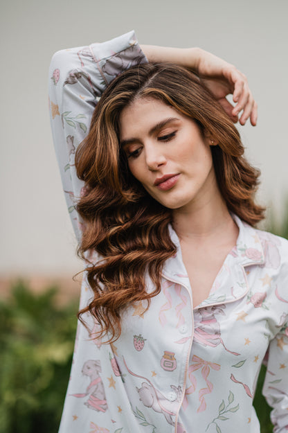 Conejito Rosa - Camisa Manga Larga y Pantalon