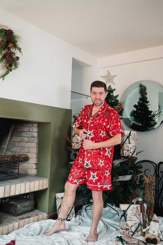 Estrella Magica Roja - Hombre: Camisa Manga Corta y Pantaloneta