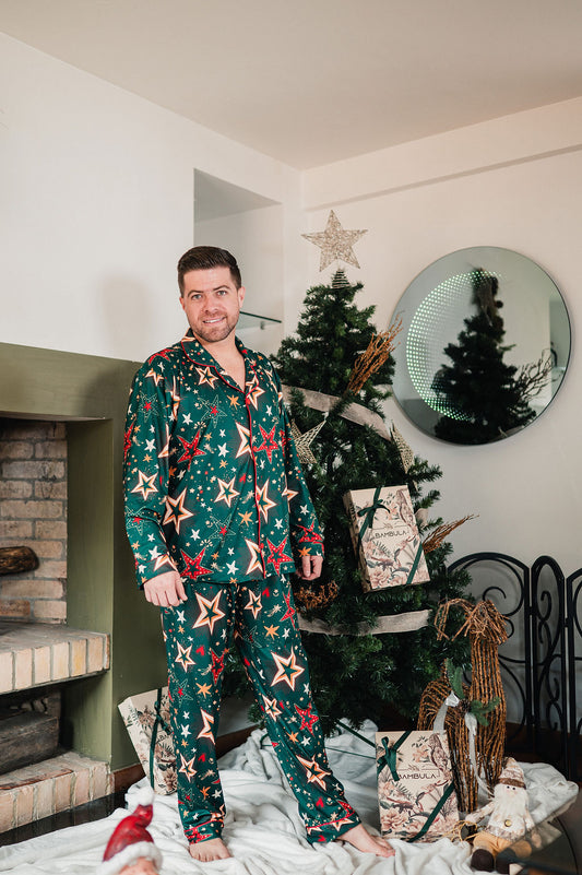 Estrella Magica Verde - Hombre: Camisa Manga Larga y Pantalon