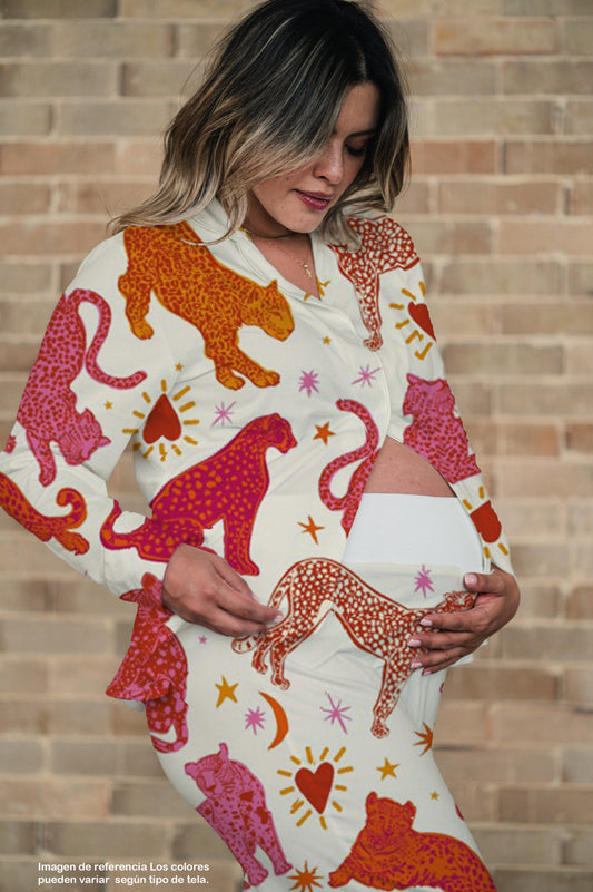 Fantasia Felina Blanco - Camisa Manga Larga y Pantalon Maternidad