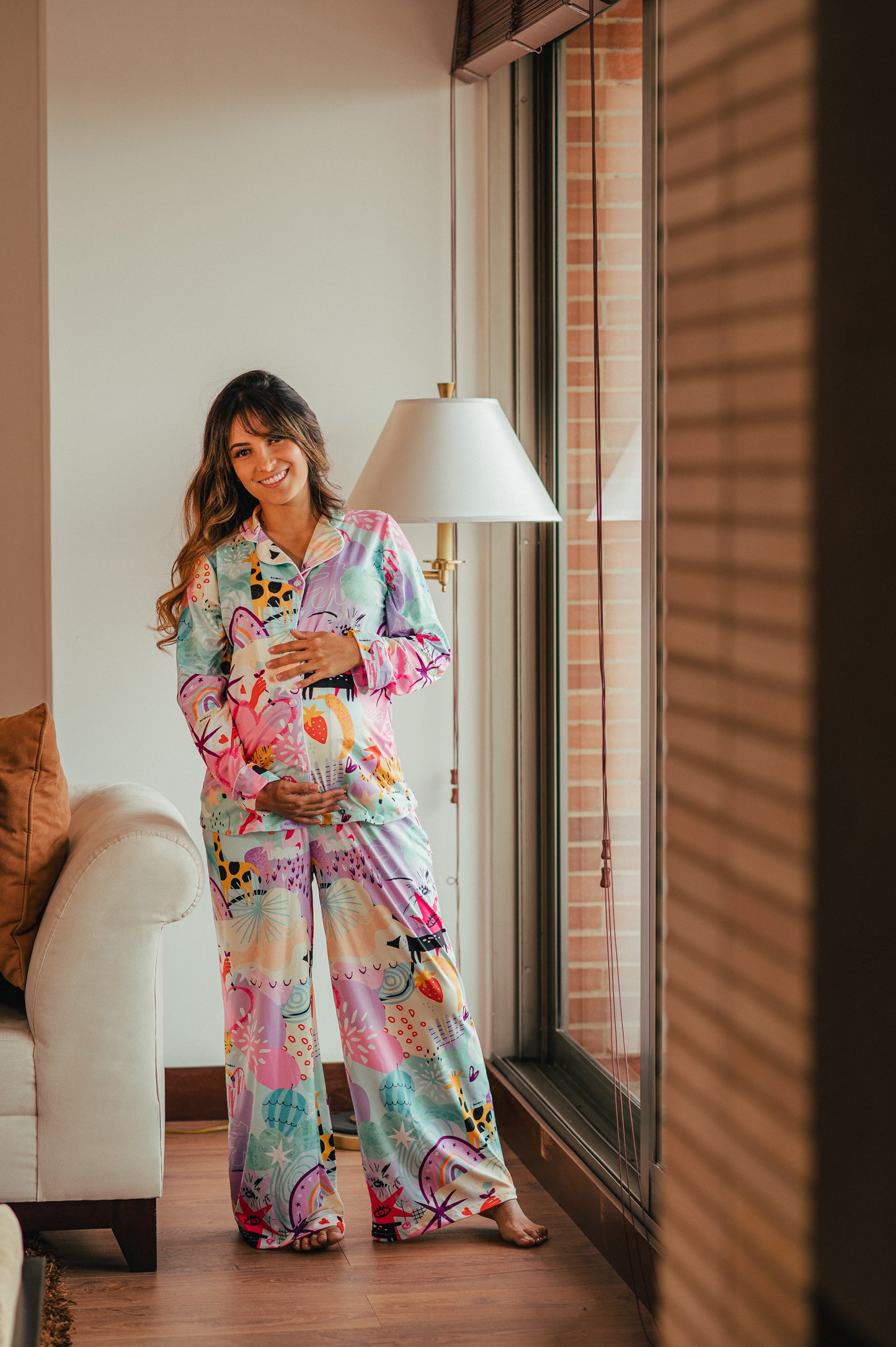 Fantasia - Camisa Manga Larga Y Pantalon Ancho Maternidad