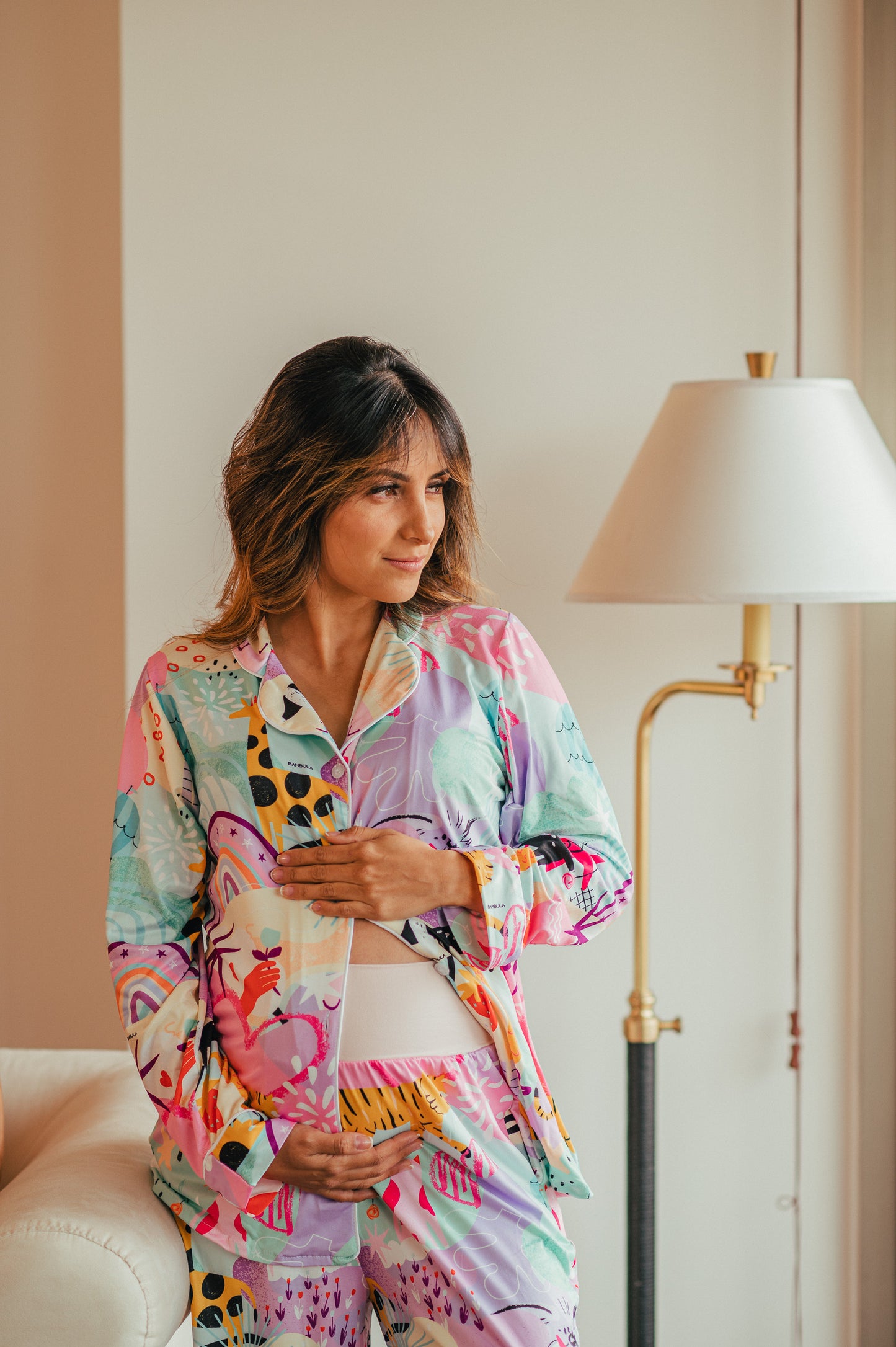 Fantasia - Camisa Manga Larga Y Pantalon Ancho Maternidad