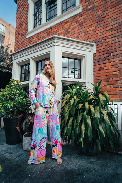 Fantasia - Buso Cuello Redondo Y Pantalon Ancho