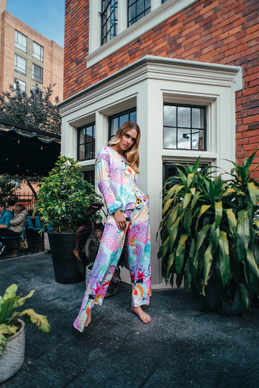 Fantasia - Buso Cuello Redondo Y Pantalon Ancho