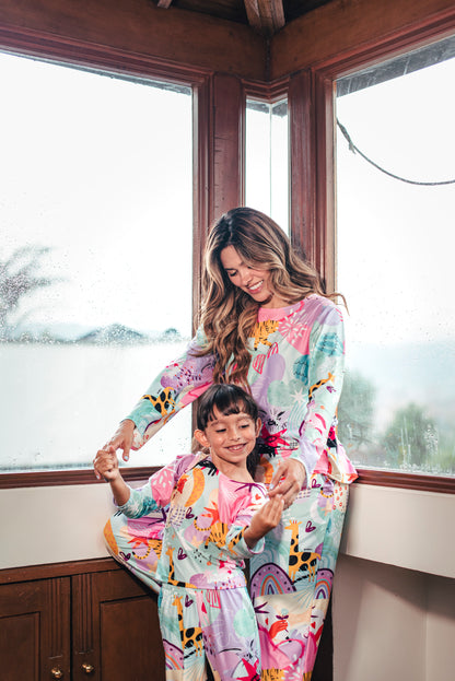 Fantasia Print Pequeño - KIDS: Cuello Redondo y Pantalon