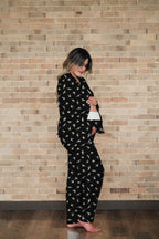 Golondrinas en Negro - Camisa Manga Larga y Pantalon Maternidad