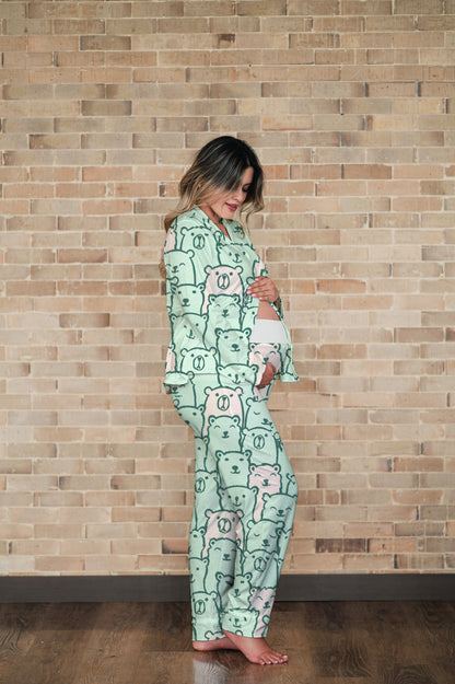 Green Bear - Camisa Manga Larga y Pantalon Maternidad