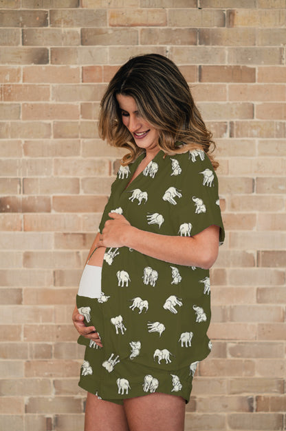 Green Elephants - Camisa Manga Corta y Short Maternidad