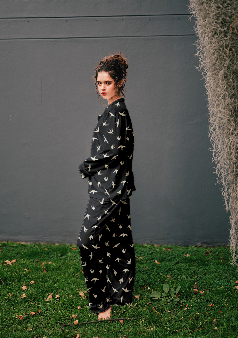 Golondrinas en Negro - Camisa Manga Larga y Pantalon