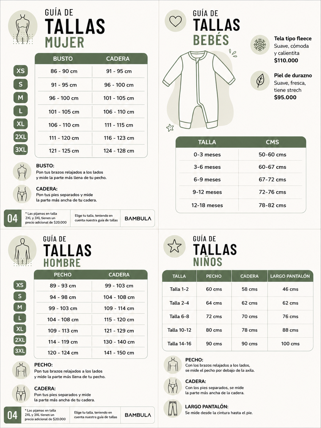 Guía de tallas