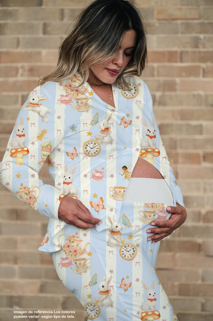 Hora del Té - Camisa Manga Larga y Pantalon Maternidad