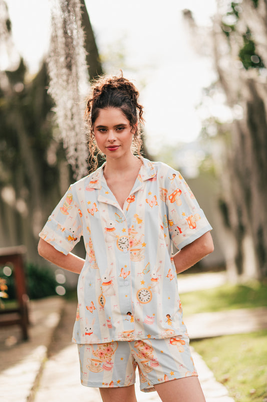 Hora del Té Manga Corta y Short | Bambula Pijama Mujer