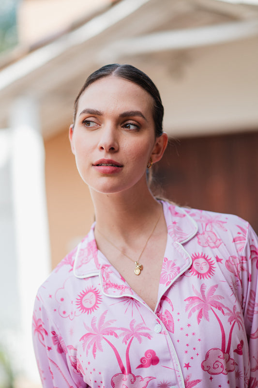 Isla Mujeres Rosa - Camisa Manga Larga y Pantalon