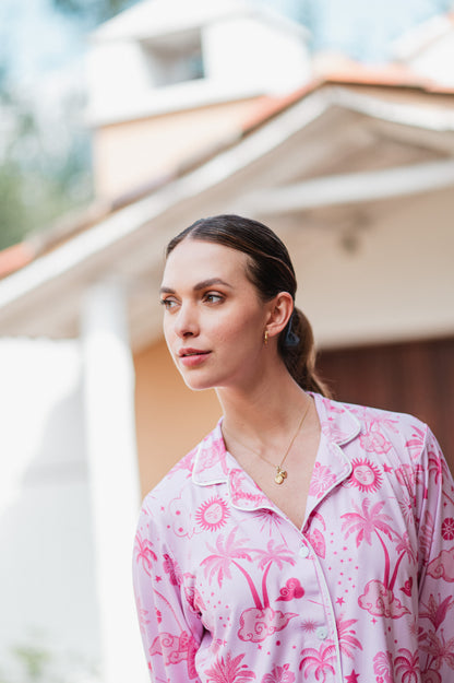 Isla Mujeres Rosa - Camisa Manga Larga y Pantalon