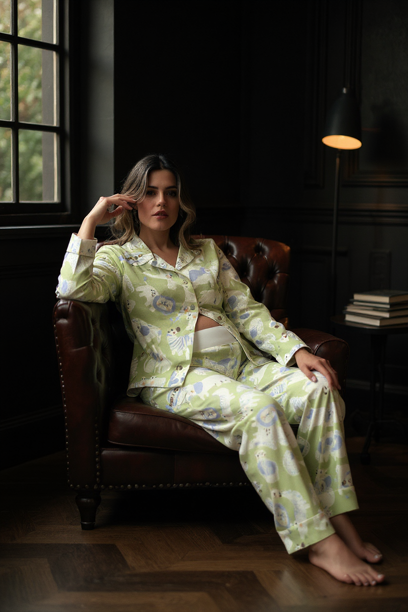 Jungle Animals Lemon - Camisa y Pantalon Maternidad