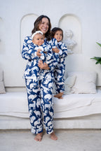 Jungle Animals Blue - Kids: Cuello Redondo y Pantalon
