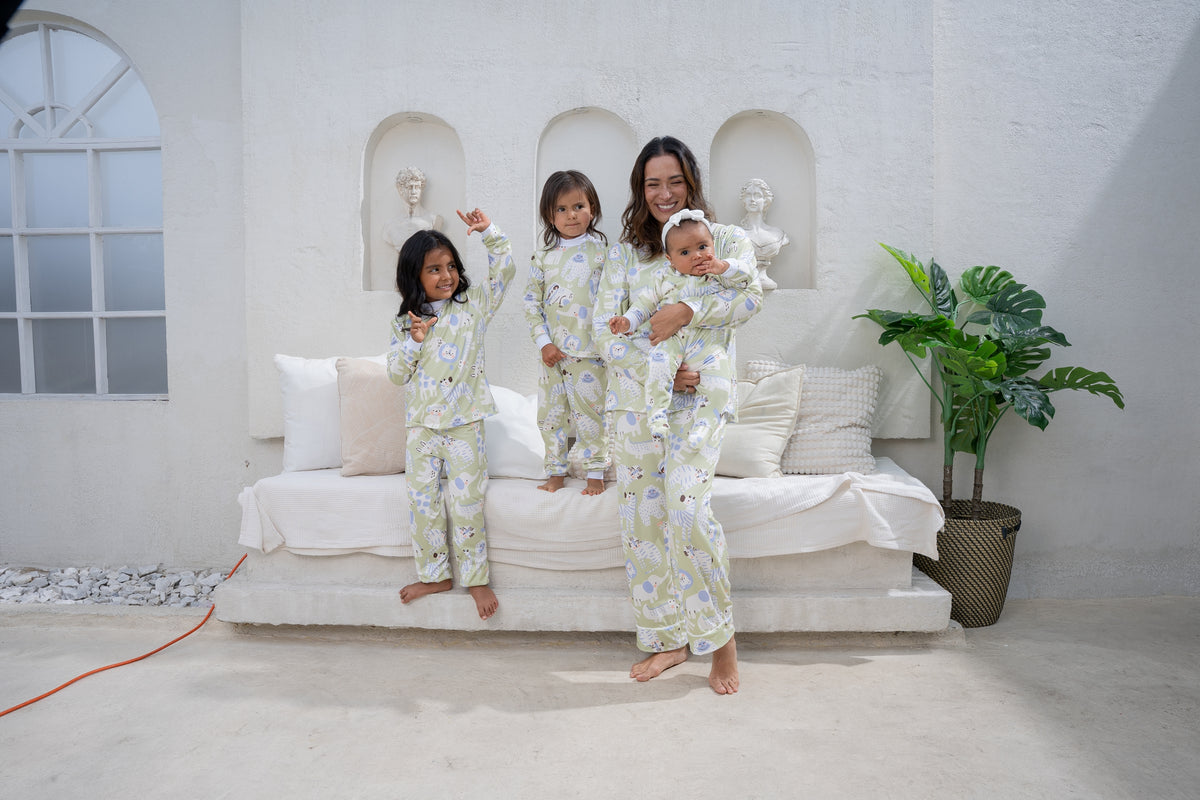 Jungle Animals Lemon - Kids: Cuello Redondo y Pantalon