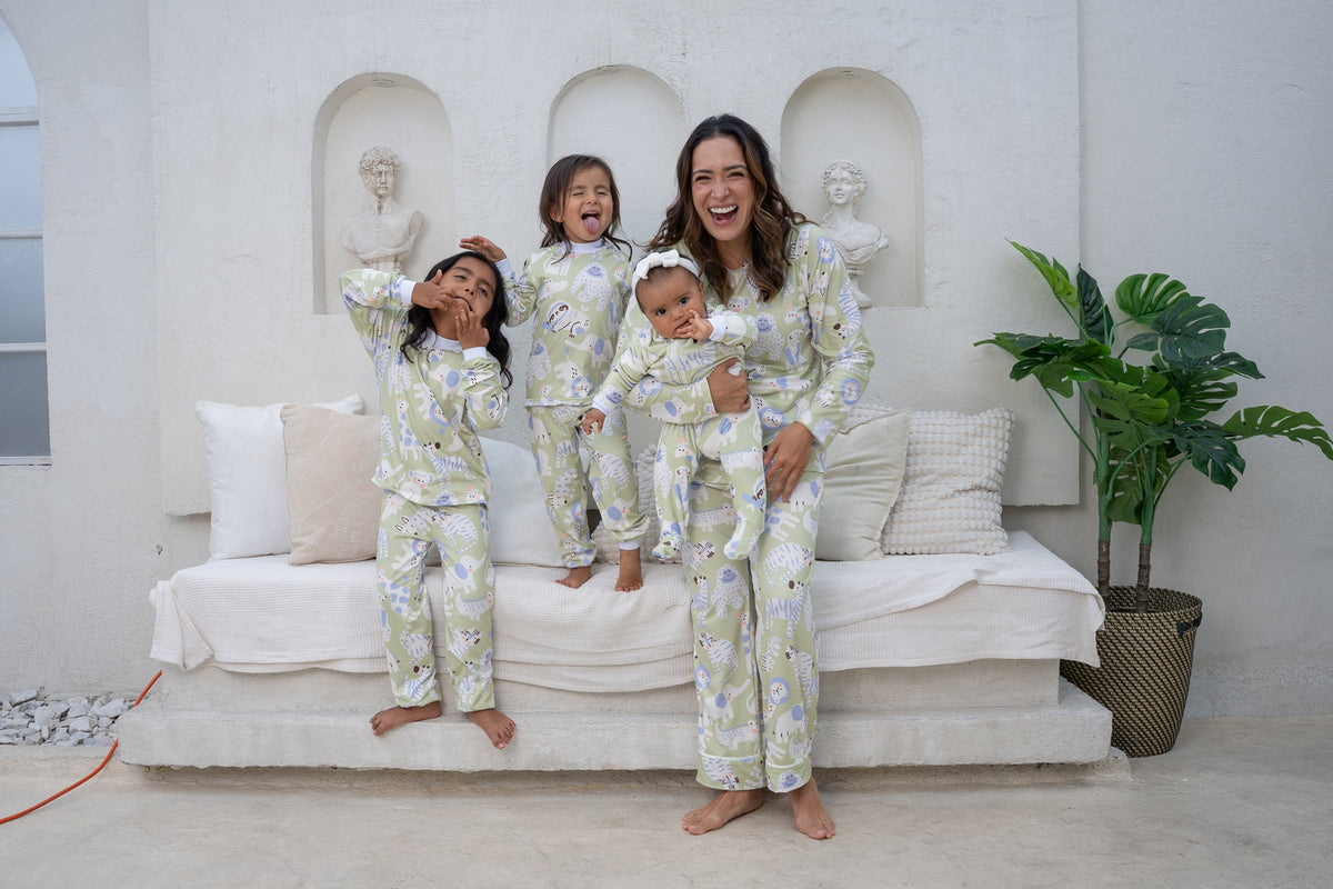 Jungle Animals Lemon - Kids: Cuello Redondo y Pantalon