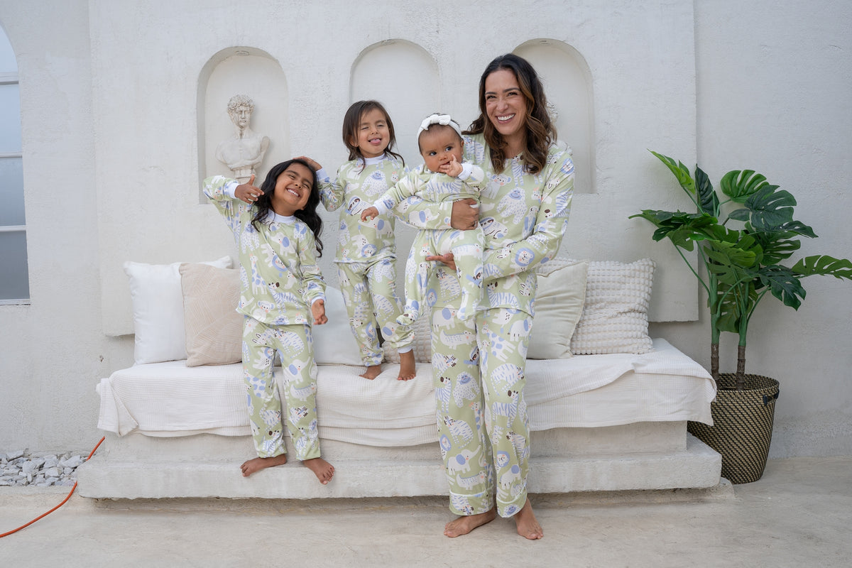 Jungle Animals Lemon - Kids: Cuello Redondo y Pantalon