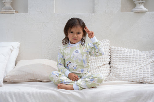 Jungle Animals Lemon - Kids: Cuello Redondo y Pantalon
