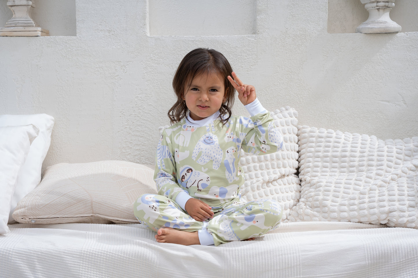 Jungle Animals Lemon - Kids: Cuello Redondo y Pantalon