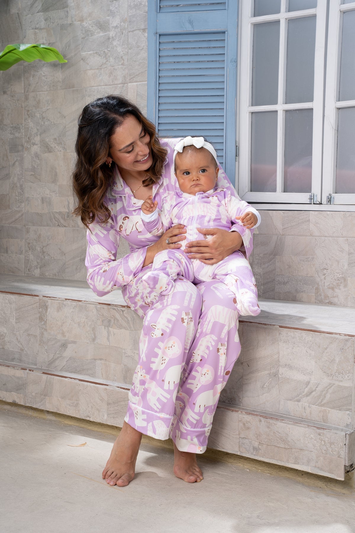 Jungle Animals Lilac - Camisa Manga Larga y Pantalon