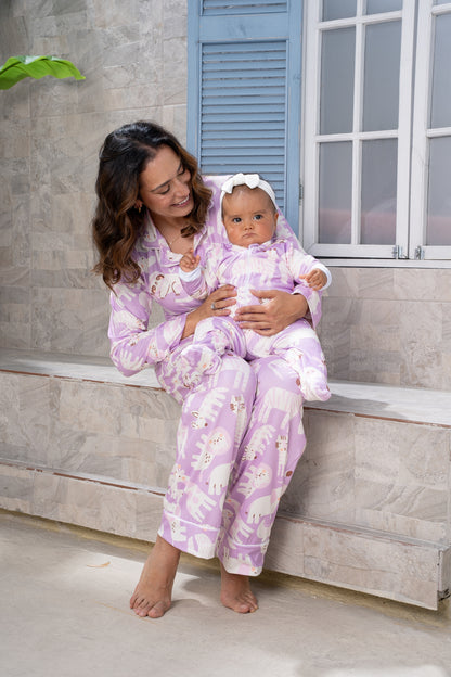 Jungle Animals Lilac - Camisa Manga Larga y Pantalon