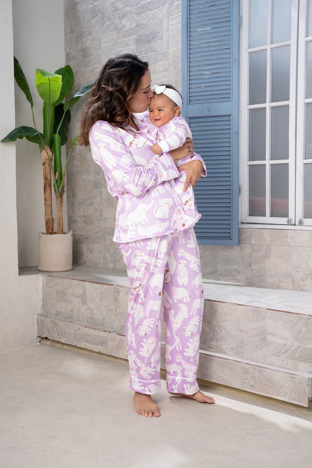 Jungle Animals Lilac - Camisa Manga Larga y Pantalon
