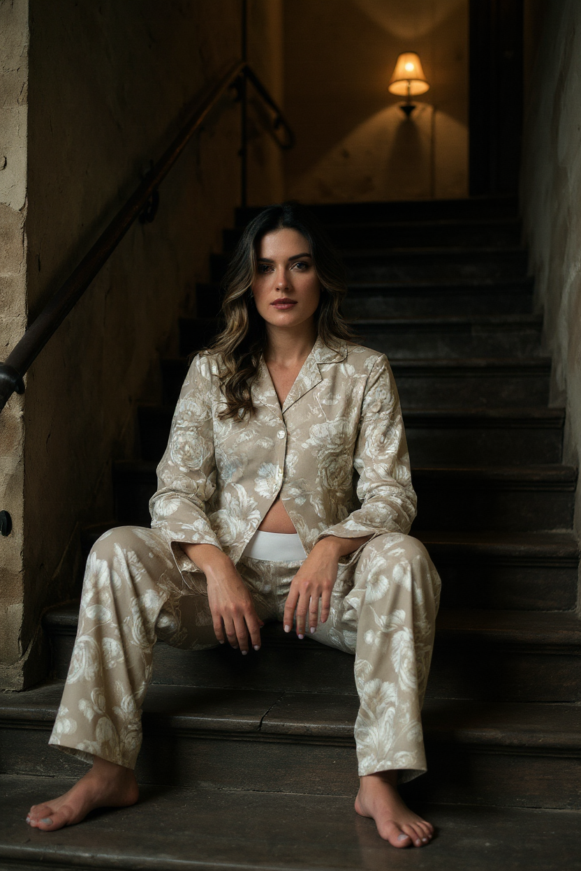 Lirios Nude - Camisa y Pantalon Maternidad READY TI SHIP
