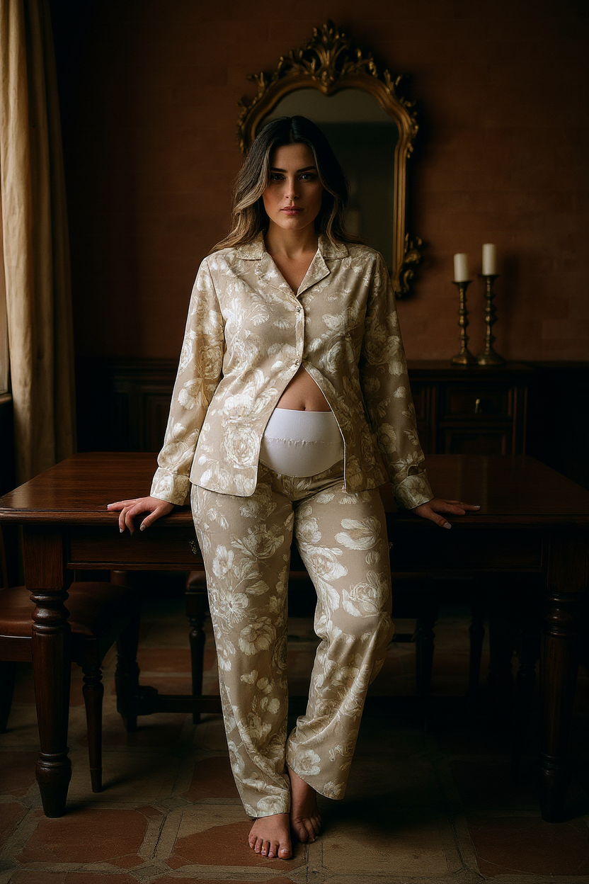 Lirios Nude - Camisa y Pantalon Maternidad READY TI SHIP