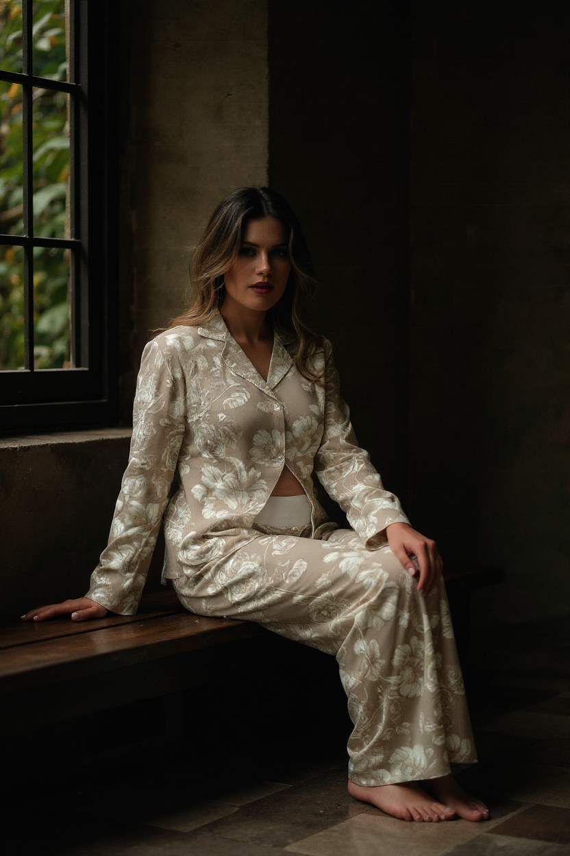 Lirios Nude - Camisa y Pantalon Maternidad READY TI SHIP