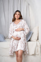 Lirios Mocca - Bata con Broche de Lactancia y Kimono
