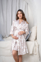 Lirios Mocca - Bata con Broche de Lactancia y Kimono