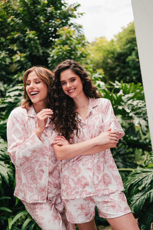 Lirios Rosa - Camisa Manga Larga y Pantalon