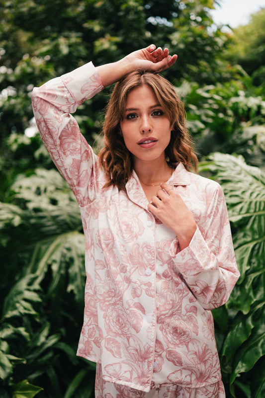 Lirios Rosa - Camisa Manga Larga y Pantalon