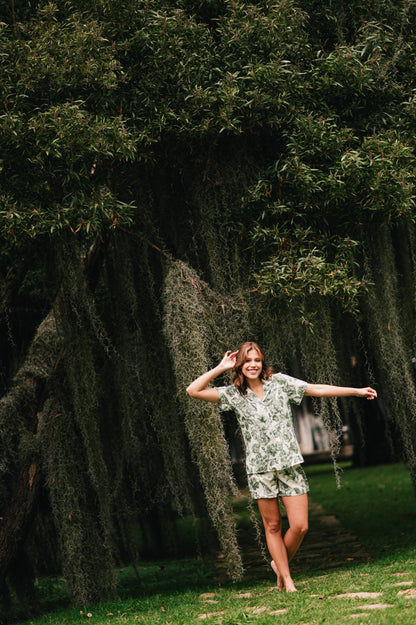 Lirios Verde - Camisa Manga Corta y Short