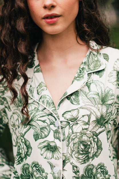 Lirios Verde - Camisa Manga Larga y Pantalon