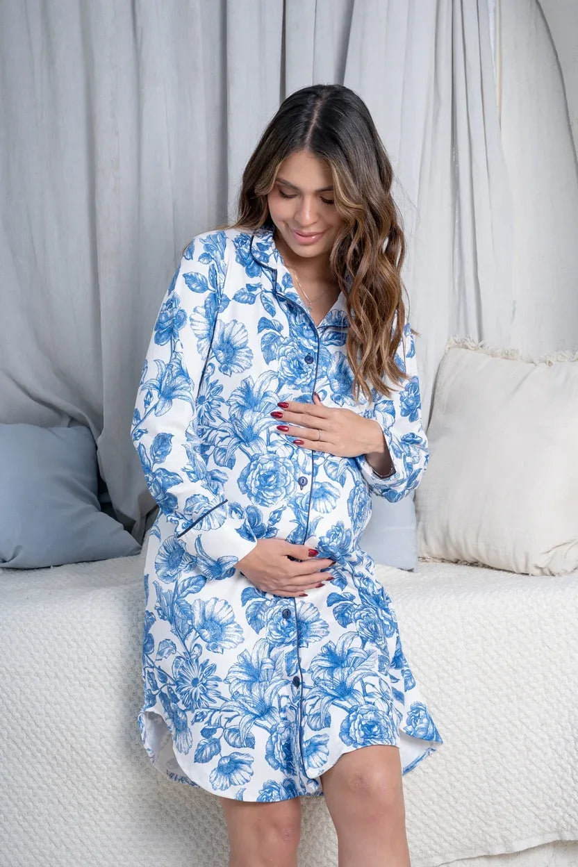 Lirios del Mar - Camison de Maternidad foto de cuerpo completo