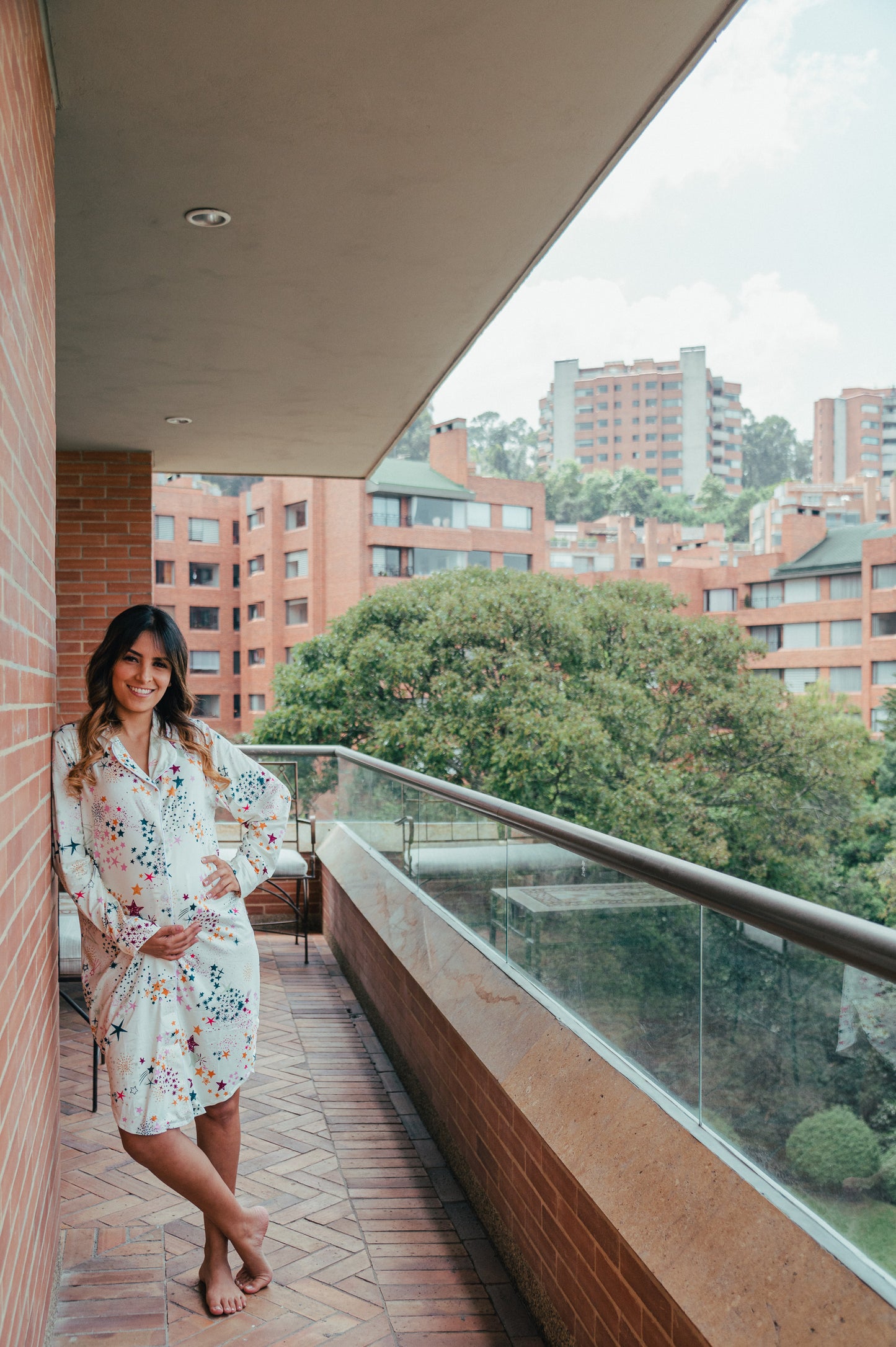 Lluvia de Estrellas - Camison Manga Larga De Maternidad