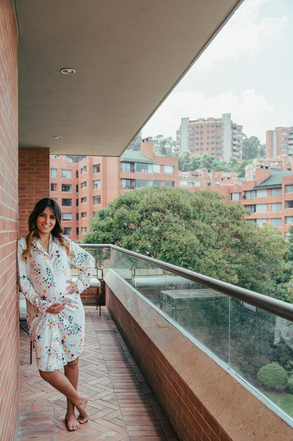Lluvia de Estrellas - Camison Manga Larga De Maternidad