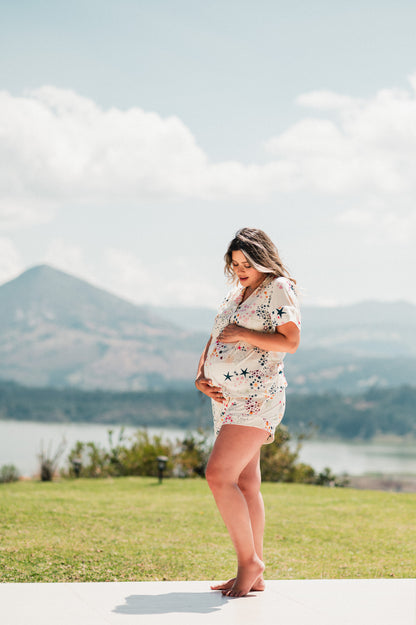 Lluvia de Estrellas - Camisa Manga Corta y Short Maternidad